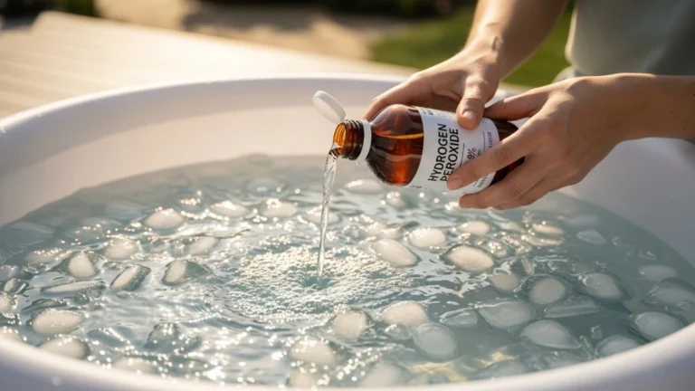 How much hydrogen peroxide in ice bath